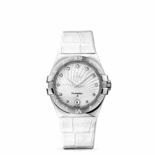 Omega Constellation Quartz 35 Stainless Steel / White Supernova / Alligator 123.13.35.60.52.001 (12313356052001)